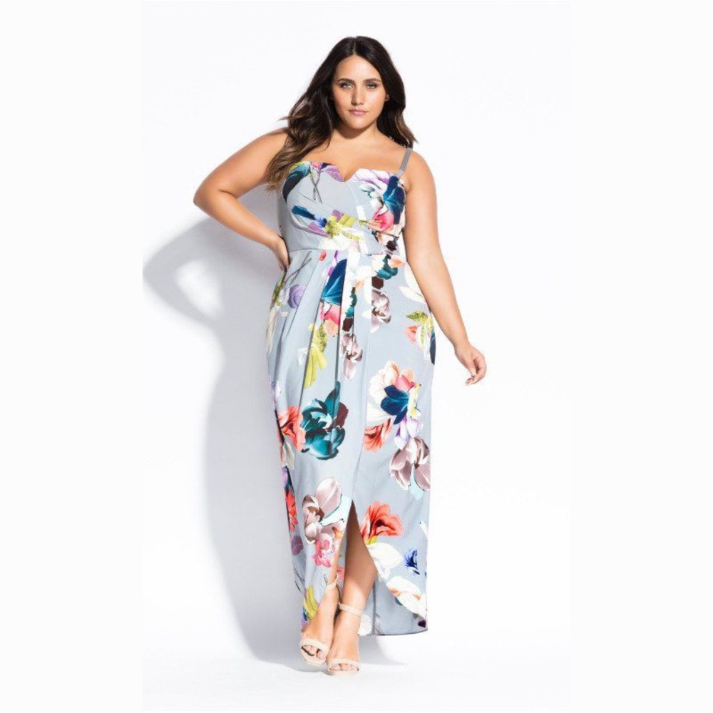 NWT City Chic Contempo Floral High Low Maxi Dress
